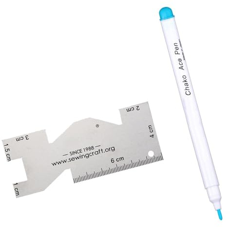 Fabric Marker With Metal Quilting Ruler Water Soluble Pen Trick Water Erasable Marking Pen For Sewing