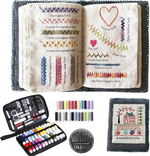 2026 Nytt broderi stygn bokkit, bärbar broderi stygnbok, levereras med en komplett verktygssats och instruktionshandledning, perfekt för nybörjare och hantverksälskare