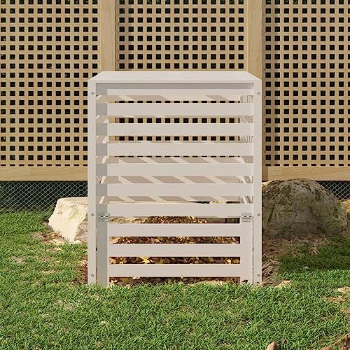 Genérico Compostador de Madera Maciza de Pino Blanco 82,5x82,5x99,5 cm,Casa y jardín,Jardín,Jardinería,Compostaje,Compostadores-823816