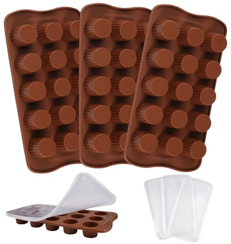 3 Pièces Moule en Silicone pour Chocolats, Moule à Chocolat 15 Cavités