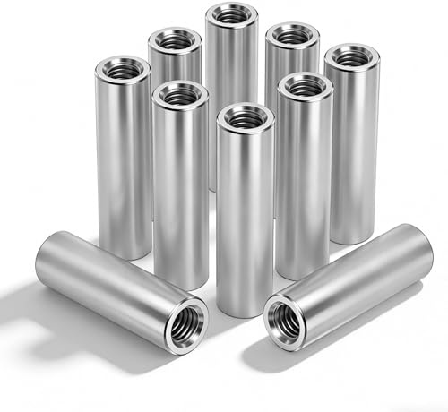 10 X 304 Edelstahl Runde Gewindemuffen M5X30X8mm Gewindeeinsatz Intern Gewindehülse Hülsenmutter für Gewinde Insätze in Holz und Metall für Möbelfertigung Maschinelle Versteifung