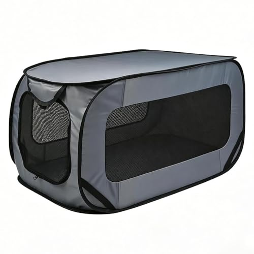 Foldable Dog Transport Box - XL Fabric Travel Box with Zip, Comfortable Retreat for Puppies and Cats, Space-saving Pet Accommodation, Boot Excursion, Hotel Visit, Dog Sleeping Place (1