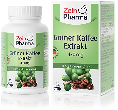Zein Pharma Grüner Kaffee Extrakt Kapseln 450 mg, 90 Kapseln, 1er Pack (1 x 50 g)