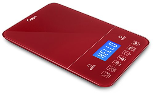 Ozeri Kitchen Scale with Calorie Counter, in Tempered Glass (22 lbs/10 kg)