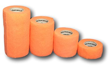 LisaCare NEON Plaster | Cohesive Bandage | Sports Association | Fixation Bandage | self-Adhesive elastically Stretchable | Set of 4-2.5-10cm Wide x 4.5m | Color Selection (neon Orange)