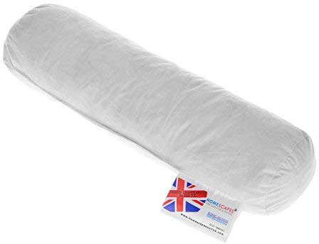 Homescapes Nackenrolle, 30 x 9 cm, Nackenkissen mit 100% Entenfeder-Füllung, ideal als Reisekissen, Lesekissen oder Schlafkissen, natürliches Federkissen