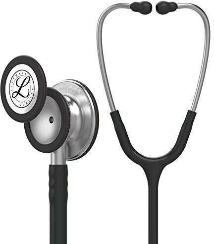 3M Littmann Classic III 5620 Stetoscopio per il Monitoraggio, Testina con Finitura Standard, Tubo Auricolare Nero, Connettore e Archetto Standard, 69 cm