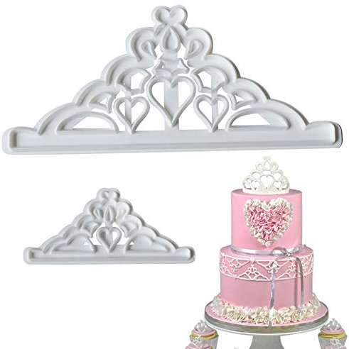 NX Garden 2pcs Crown Mould Plastic Fondant Cutter Cake Mold Fondant Cupcake Decorating Tools Party Kitchen Bakeware Cake Mold Decoration