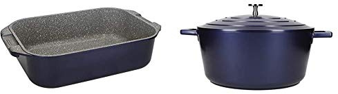 MasterClass Large Roasting Tin with Handles + MasterClass Large Casserole Dish with Lid