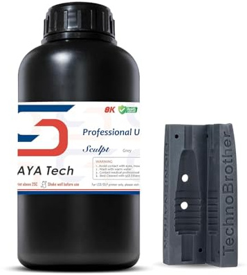 Siraya Tech Sculpt Hochtemperaturbeständiges 3D Druckerharz - Bis zu 180°C, Hohe Präzision, Kompatibel mit 8K DLP/LCD Druckern für Ingenieurwesen, Schmuck- und Industrieanwendungen (Dunkelgrau, 1kg)
