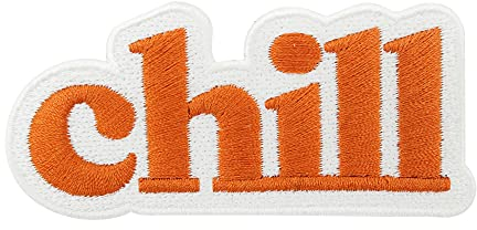 Finally Home Oranger Chill Patch zum Aufbügeln | Retro Spruch Patches, Vintage Bügelbild, Hippie Flicken, Aufnäher