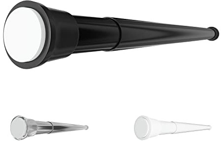 Aquabad® Hastaflex Teleskop 140-250 cm Duschvorhangstange ohne Bohren, Schwarz, für Dusche und Fensternischen