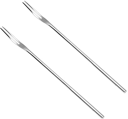 BESTonZON 2 Pièces Mini Aliments Mini Pot Escargot Nourriture Pics À Cocktail 2 Fourchettes À Dents Fourchettes À Dessert À Fruits Pour Banquet Fournitures De Fête Fourchette À