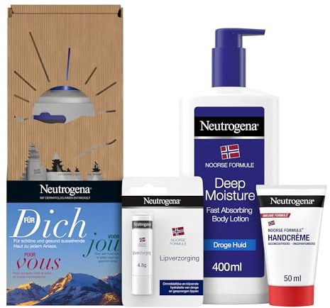 Neutrogena Norwegian Formula Giftset für tiefe Feuchtigkeit und Schutz, Intensivpflege für Haut und Lippen, 3-teilig
