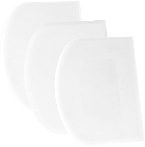 SURDOCA Dough Scraper Bench Scraper - 3P 4.7x3.7 Plastic Flexible Bowl Scraper, Sharp Edge & Angles Cake Scraper. Non-Slip Bakeware Decorating Tools Sculpting & Modeling Tools - Pure White