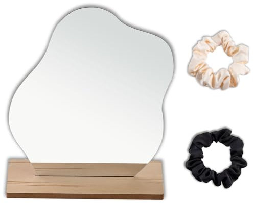 BSITSSS Espejo de Maquillaje Acrílico, Sin Marco Espejo de Mesa, Irregular Espejo Tocador, Espejo Maquillaje para Tocador Baño Mesa Maquillaje y Aesthetic Room Decor