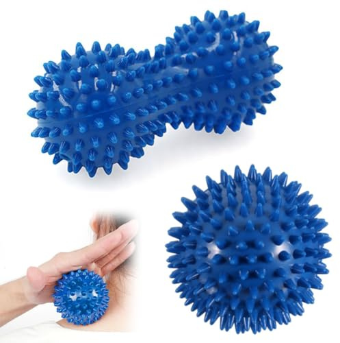 Bola de Masaje Muscular con Púas para Pies, Manos y Tratamiento Curativo - Alivio de Dolores en Piernas, Espalda, Brazos, Hombros
