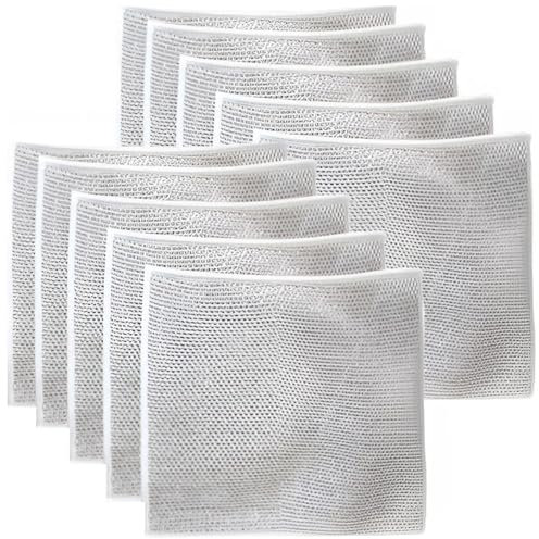 MAYOKIAAR 10 Stück Mehrzweck Geschirrspüllappen aus Draht, Wiederverwendbare Kettennetz Reinigungstuch für Gusseisen,Topfreiniger, Reinigungstuch für Nass- und Trockenreinigung