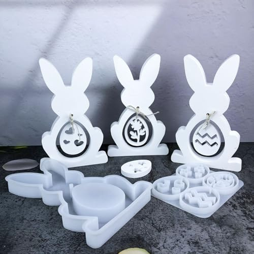 Stampo in silicone per colata di Pasqua, coniglietto in silicone, per Pasqua, per lavori artigianali