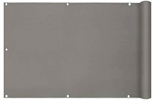 Clôture anti-UV pour balcon avec sangle tressée et œillets - Gris foncé - 0,7 x 8 m