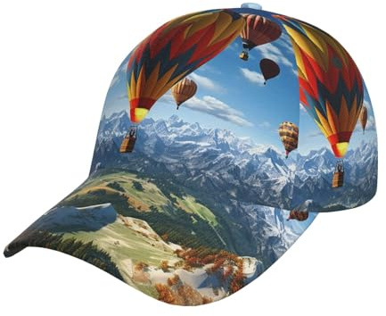 Unisex Baseball Cap Hot Air Balloon Dad Hat Classic Adjustable Trucker Hats Summer Sun Hats Fashion Sports Hats for Men Women Black