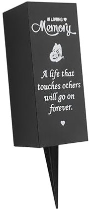 Vaguelly Jarrón de Metal del Cementerio jarrones para Resistentes a la Intemperie Insertos para jarrones funerarios titulares de jarrones conmemorativos Planchar Negro