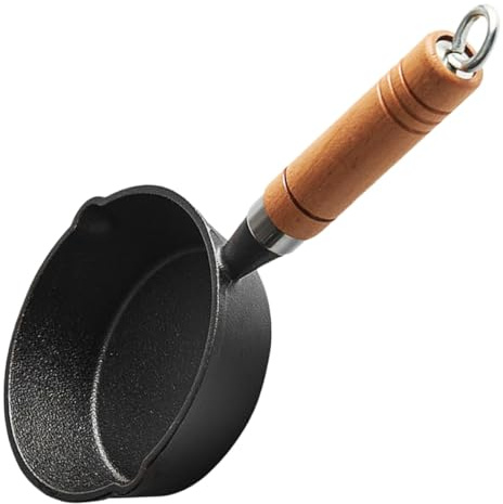 GALPADA Mini Cast Iron Skillet Pour Oil Pan Small Pot Cast Iron Skillet for Frying Pot Kitchen Use