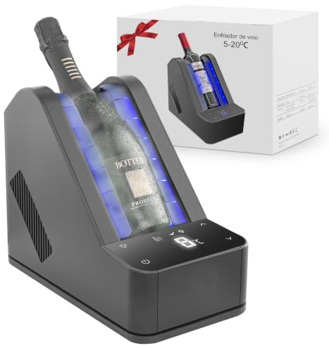 Enfriador de vino termoeléctrico 750 ml, sin compresor ni refrigerante, refrigeración de precisión 24 horas para vino rojo/blanco/champán, idea de regalo