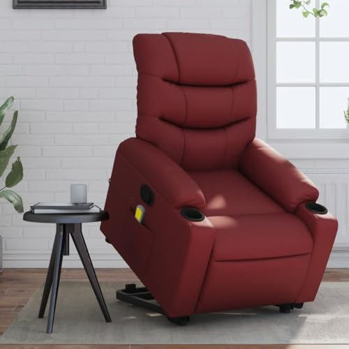 Mimdixy Fauteuil de massage, fauteuil de cinéma, fauteuil de massage avec aide au relèvement, en cuir synthétique, pour salon, chambre à coucher, home cinéma, rapide à installer