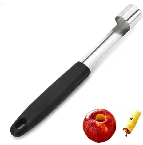 OIUAVYR 1 pezzo Levatorsolo per Mele in Acciaio Inox，per Appenderlo, Con manico antiscivolo per un facile carotaggio, per risparmiare tempo e fatica, nero