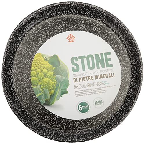 Home Stone Stampo Pizza Tondo, Antiaderente, Pietra, Antracite, 28 cm