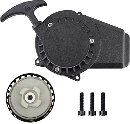 GOOFIT Démarreur en Aluminium Pédales de démarrage et pièces Noir Facile À Tirer À Rivet Remplacement pour 47CC 49cc Engrenage 2 Temps Boucle Pocket Bike Dirt Bike