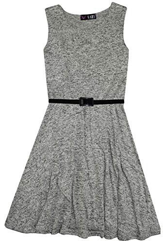 A2Z 4 Kids Kids Girls Skater Dress Knitted Trendy - Skater Knitted Light Grey 7-8
