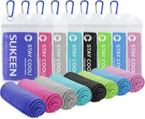 Sukeen Cooling Towel,Instant Evaporative Cooling for Sports,Yoga,Golf,Gym,Neck,Workout and More(40”x 12”)