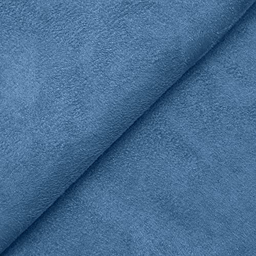 DESHOME Alessia - Tessuto al metro scamosciato in Microfibra Idrorepellente Stoffa per tappezzeria divani, cuscini, complementi d'arredo (Blu chiaro, 1 metro)