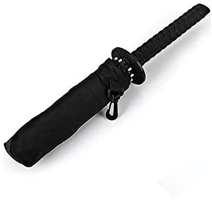 Samurai Katana paraply designat med bekvämt handtag i form av samurajsvärd (svart)