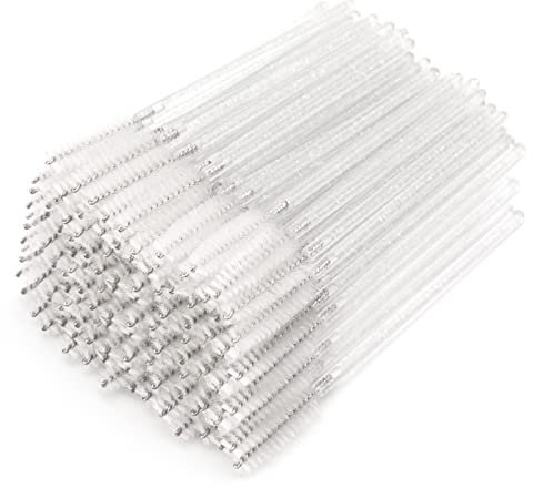 G2PLUS 300 PCS Clear Eyelash Brushes Spoolies: Disposable Mascara Wands Applicator for Eyelash Extensions