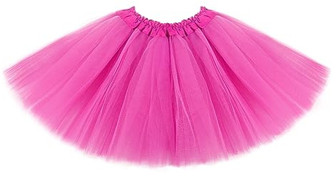 Tutus for Girls 3 Layered Tulle Tutu Skirts for 4-12 Year, Birthday Dance Halloween Cosplay Party Supplies Pink