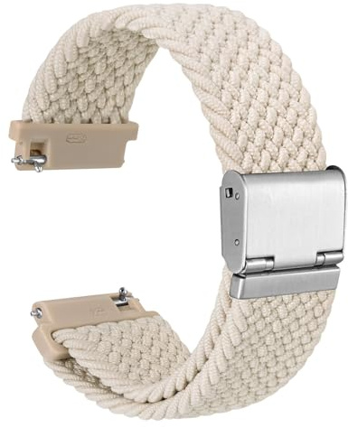 WOCCI Flätade klockarmband i nylon med justerbart spänne, vävt sportigt loop-armband för män och kvinnor, bandbredd 18/19/20/21/22 mm
