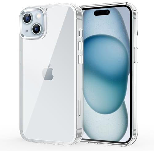 iCatchy for iPhone 15 Case 6.1-Inch, Shockproof Bumper Phone Cover, Anti-Yellowing Clear Back Compatible with iPhone 15 (Clear)