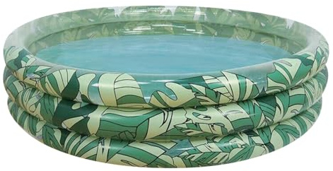 CKB LTD - Piscina gonfiabile per bambini con stampa di foglie della giungla, 148 cm di larghezza, 34 cm di altezza, avventura tropicale, età 2+