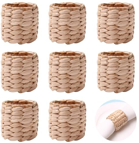 Sertay 8 Pezzi Tovagliolo Fibbia, Anelli Tovaglioli Decorazioni Casa, Anelli Tovaglioli Rustici, Set Portatovaglioli Intrecciato, Anelli Tovaglioli, Adatti per Hotel, Ristoranti, Bar, Caffè