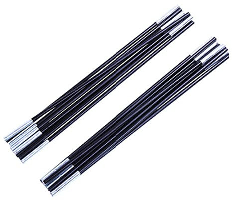 INOOMP 2stücke Fiberglas Zeltstangen Ersatzset Für Mehrspielerzelt Abschnitte Schwarz Pro Lang