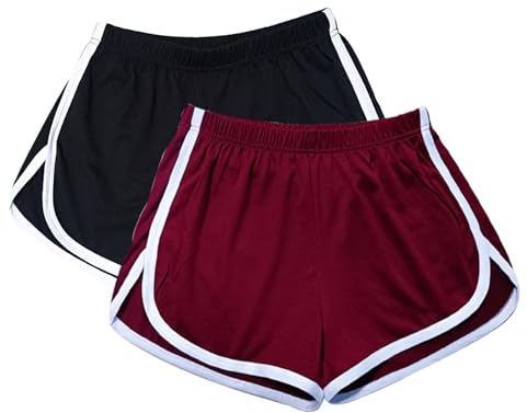 WEBGGER 2 Pack Women's Cotton Yoga Dance Short Pants Sport Shorts Summer Athletic Cycling Hiking Sports Shorts