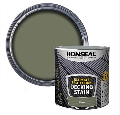 AOC24 - Decking Stain Paint Willow 2.5L - Slip Resistant Ultimate Protection - Use On Exterior Hard/Wood Softwood Paint - Protects from Scuffs, Scratches and Foot Traffic
