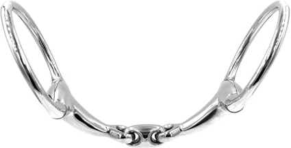 Equine Smile ES0085 ErgoBit Olive Head Bit Double Broken Stainless Steel Ring Diameter 70 mm Bit Thickness 16 mm (14.5 cm)
