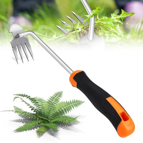 Unkraut Entferner Gerät,Unkrautstecher,Gardena Unkrautstecher,Unkrautstecher Mit Stiel,Unkrauthackefugenkratzer Mit Stiel Gartenwerkzeug Unkrautentferner,Für Gras Graben, Umpflanzen, Jäten (6 Zähne)