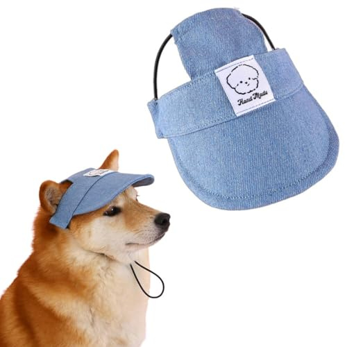 JYNXOR Cappello Parasole per Cani, Cappello da Sole Estivo per Cani Elegante, Cappellino da Baseball Regolabile per Animali Domestici con Fori per le Orecchie
