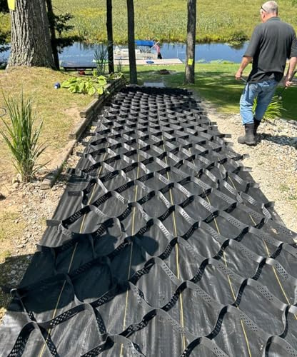 Estabilizador de rejilla de grava de 5 cm para calzadas, pendientes y caminos, rejillas de pavimento entrelazadas de 10 m para jardinería y paisajismo, sistema de refuerzo de suelo