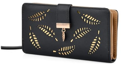 Daelesr Geldbörse Damen Leder, Geldbörse Groß，mit 11 Kartenfächern und Kleingeldfach Handyfach，Portemonnaie Damen Gross, Damengeldbörsen，Geldbeutel Viele Kartenfächer Frauen, Women Wallet